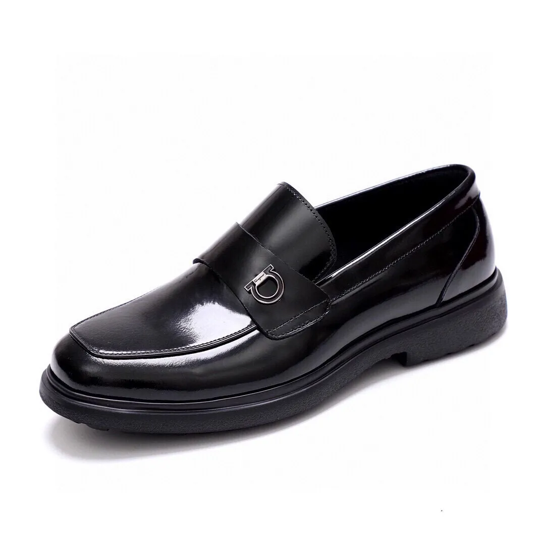 Men's shoes 💰520 💐[Ferragamo/Ferragamo] New 🐲Ferragamo* Ferragamo classic formal leather shoes! It is made of imported first-layer open-edge beaded cowhide leather upper + luxurious hardware buckle, and the inner layer is comfortable first-layer cowhide 🐂 leather lining! Original rubber outsole! Code number 38-44 (45🉑️customized)